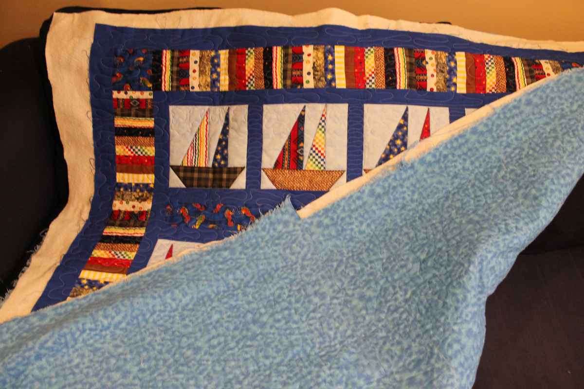 red sailboat quilt